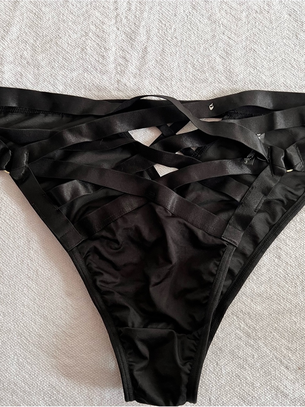 torrid Black Strappy Bikini Briefs